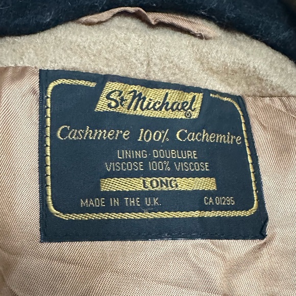 St. Michael Long Tan Cashmere Trench Coat - Picture 6 of 8